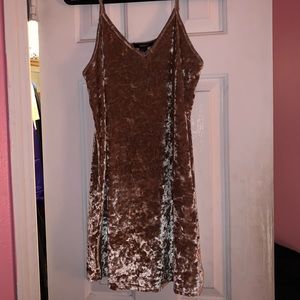 GOLD VELVET MINI DRESS